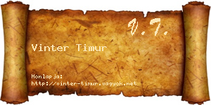 Vinter Timur névjegykártya